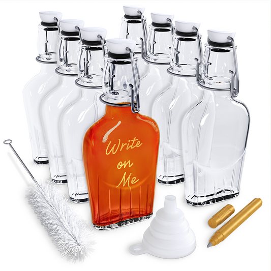 8.5 oz Swing Top Glass Flasks