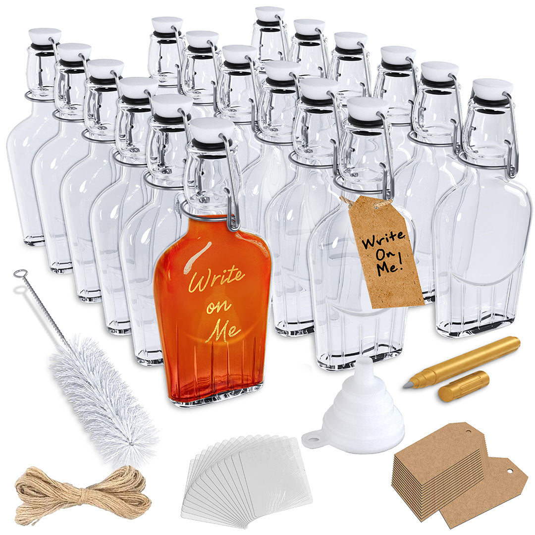 8.5 oz Swing Top Glass Flasks