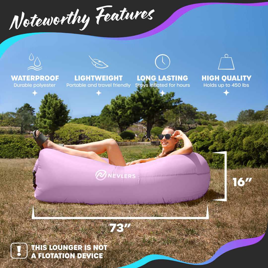 Inflatable Loungers - Lavender/Gray - 2 Pack