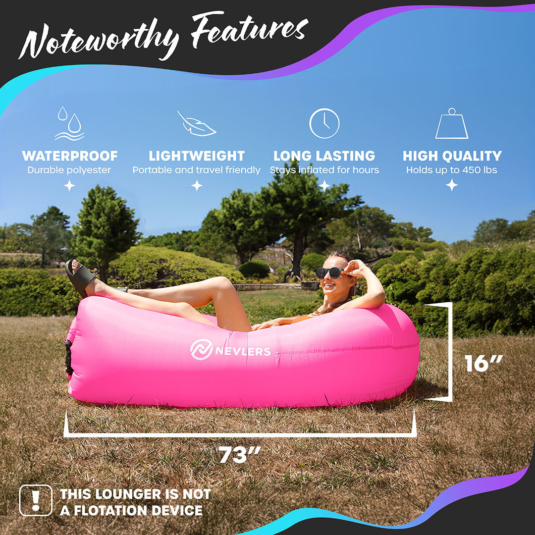 Inflatable Lounger - Pink - 1 Pack