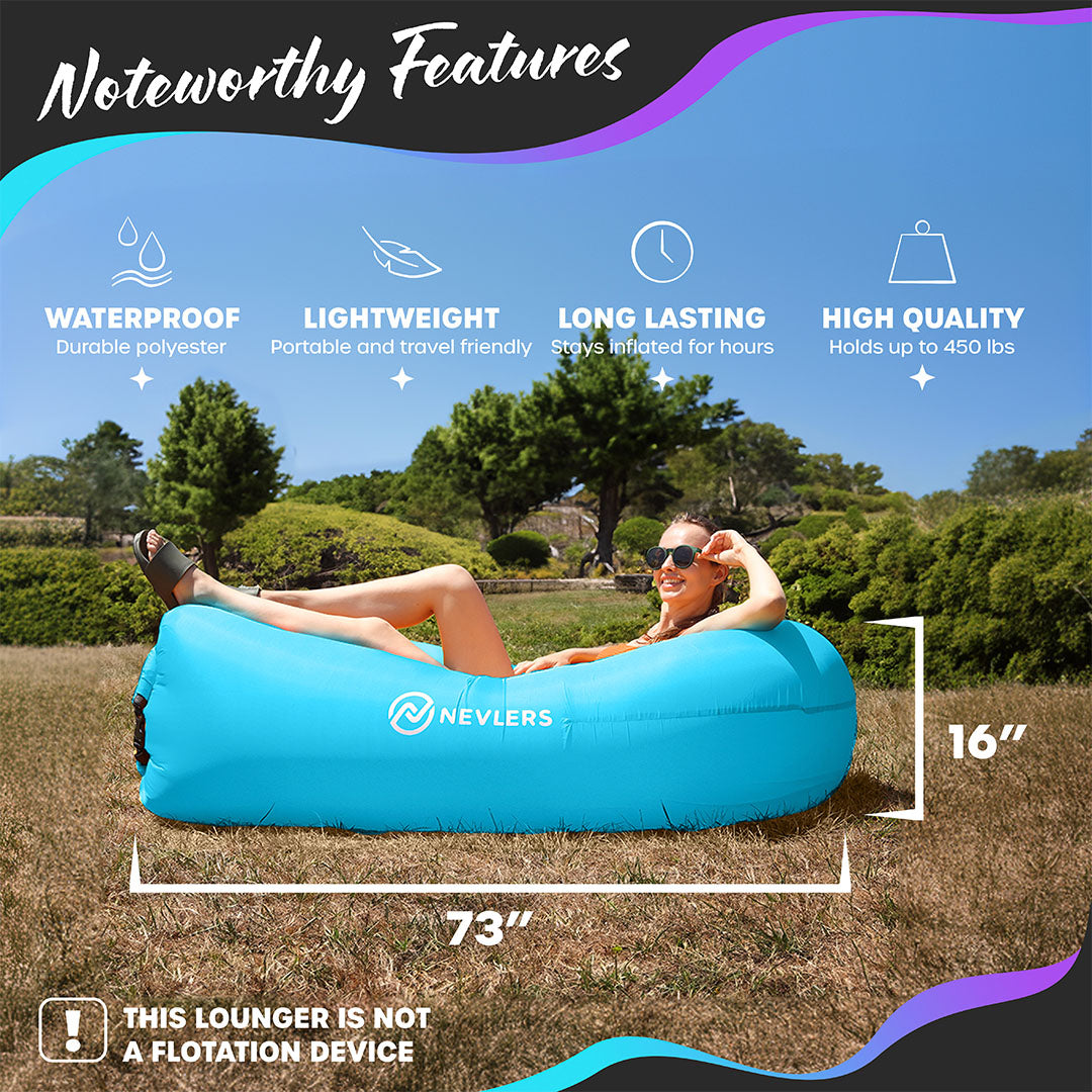 Inflatable Loungers - Blue/Gray - 2 Pack