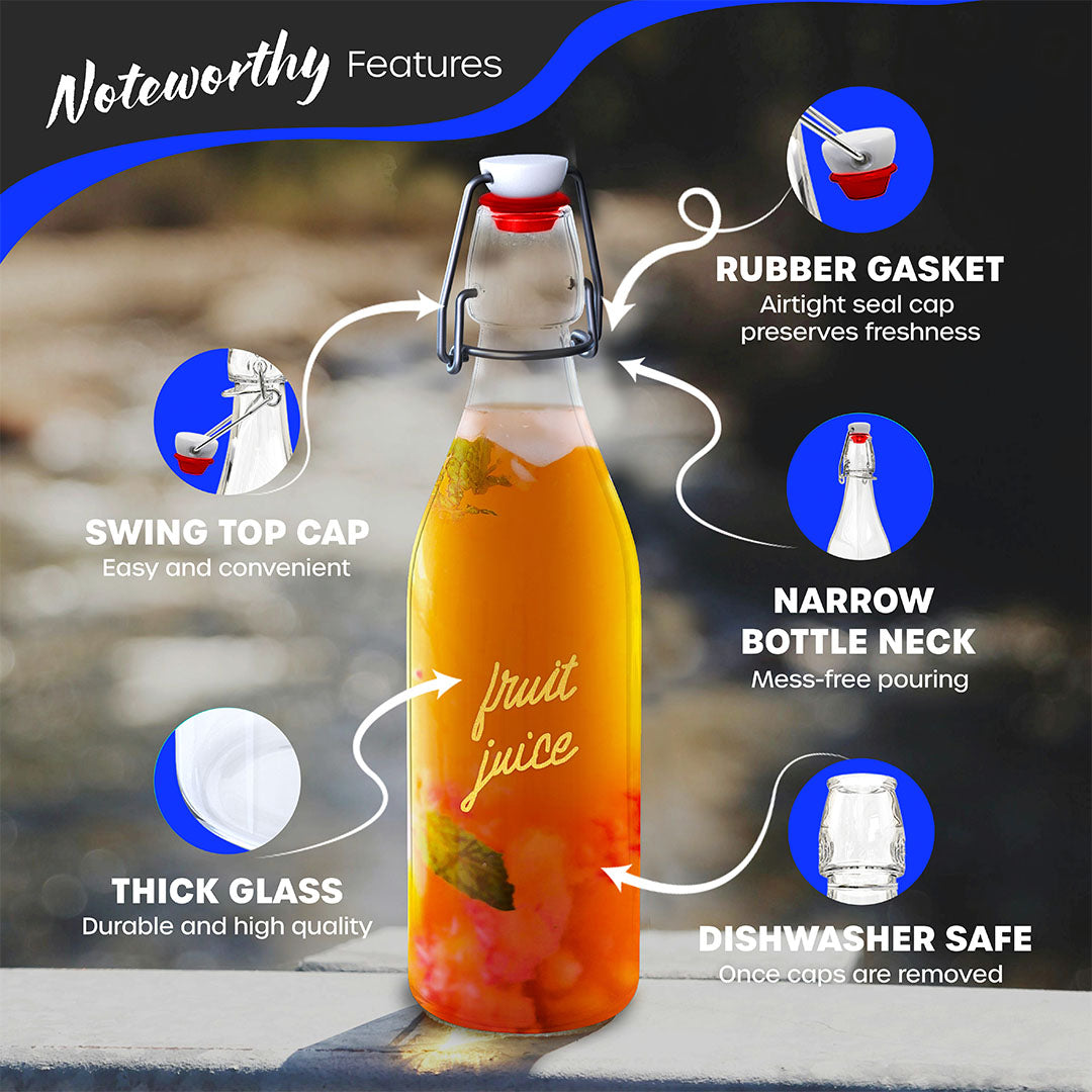 17  Oz. Swing Top Glass Bottles | Round Design