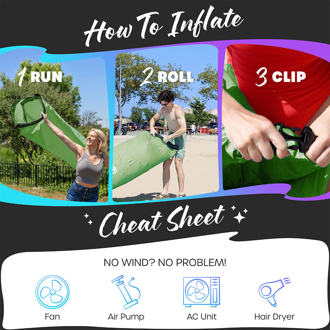 Inflatable Lounger - Green - 1 Pack