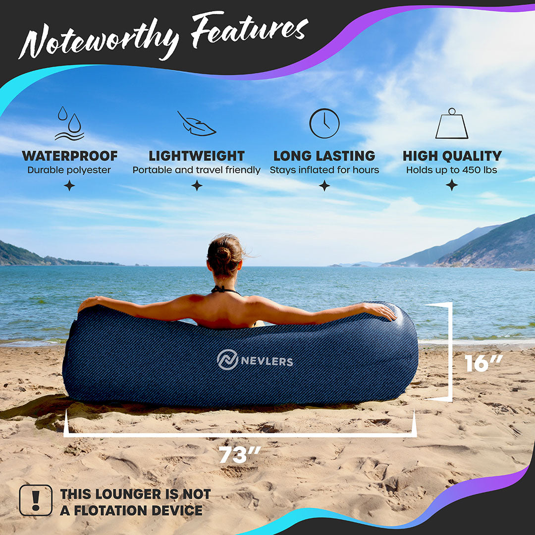 Inflatable Lounger - Light Jeans Print - 1 Pack