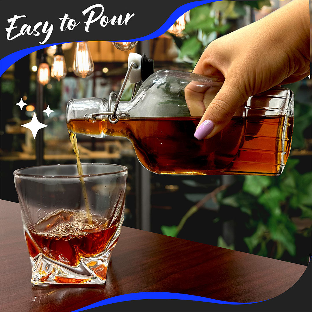 8.5 oz Swing Top Glass Flasks