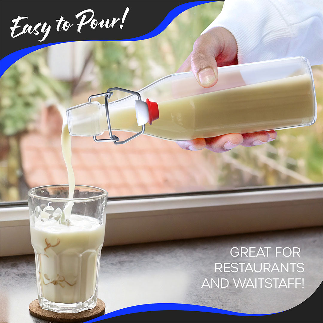 17  Oz. Swing Top Glass Bottles | Round Design