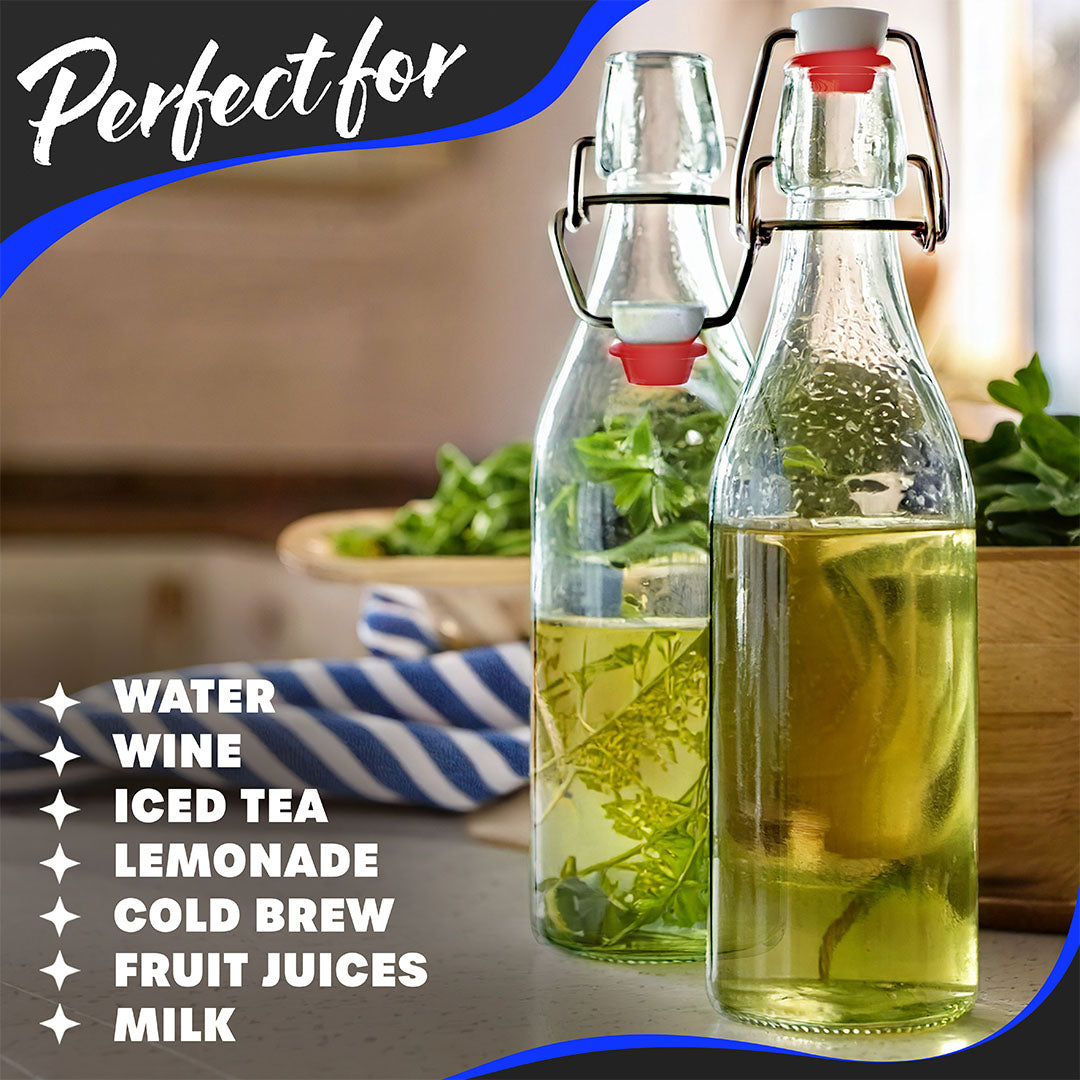 17  Oz. Swing Top Glass Bottles | Round Design