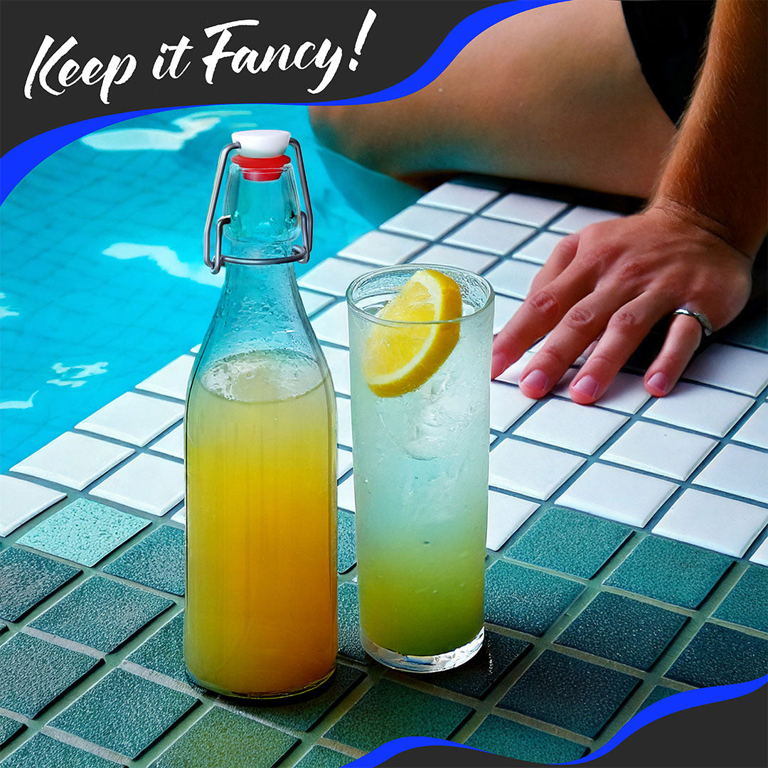 17  Oz. Swing Top Glass Bottles | Round Design