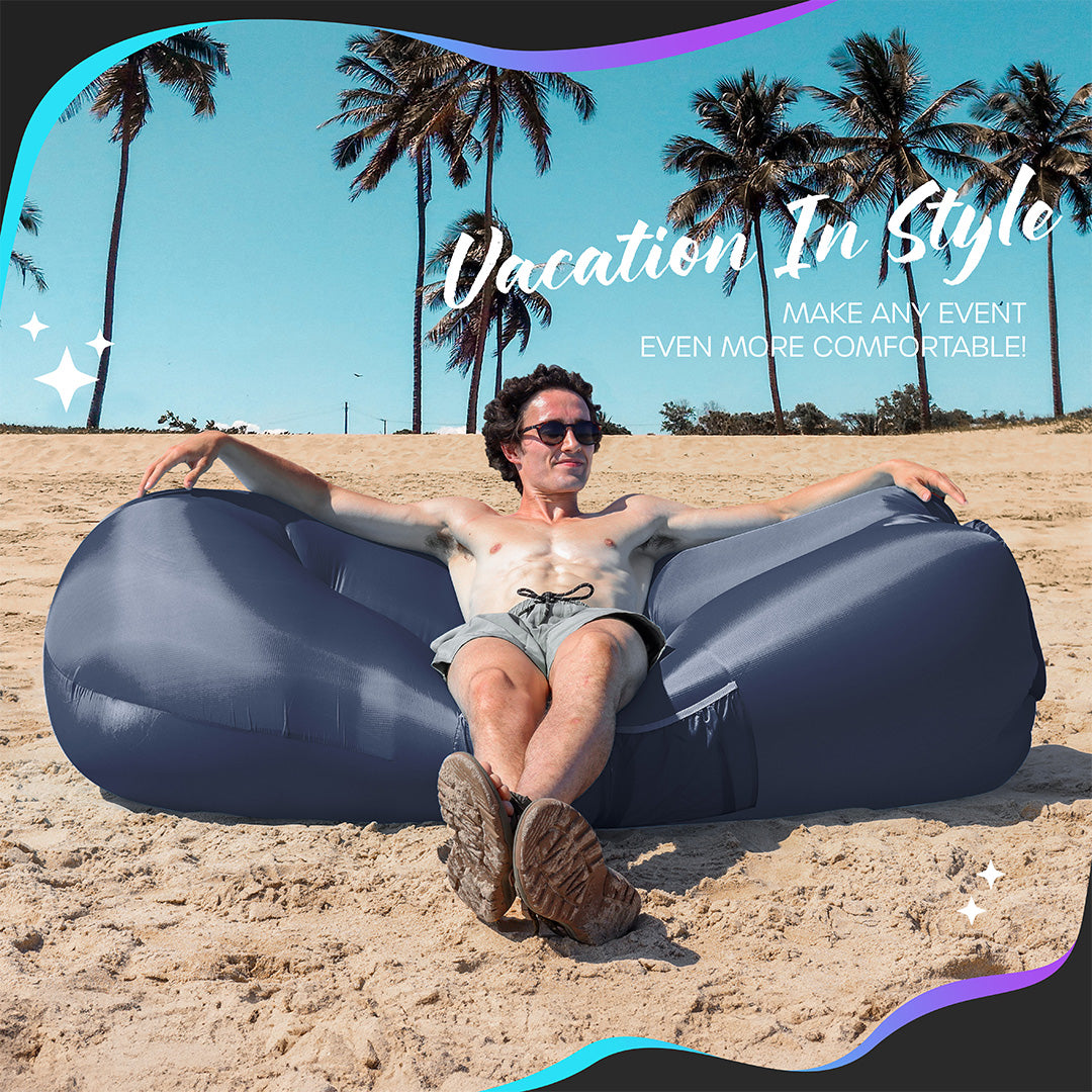 Inflatable Lounger - Navy - 1 Pack