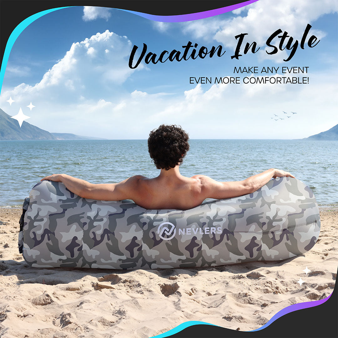 Inflatable Lounger - Gray Camo - 1 Pack