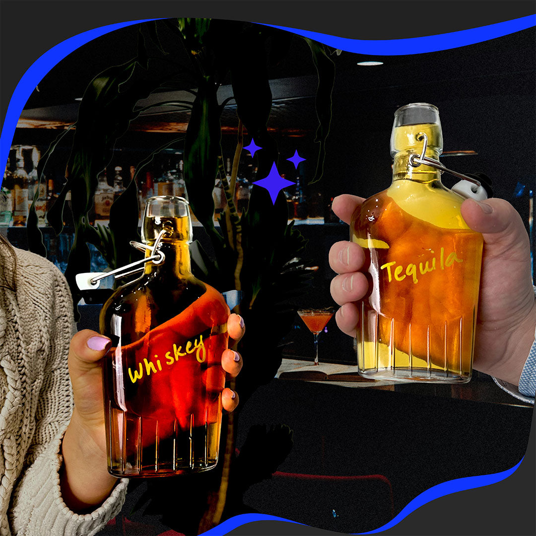 8.5 oz Swing Top Glass Flasks