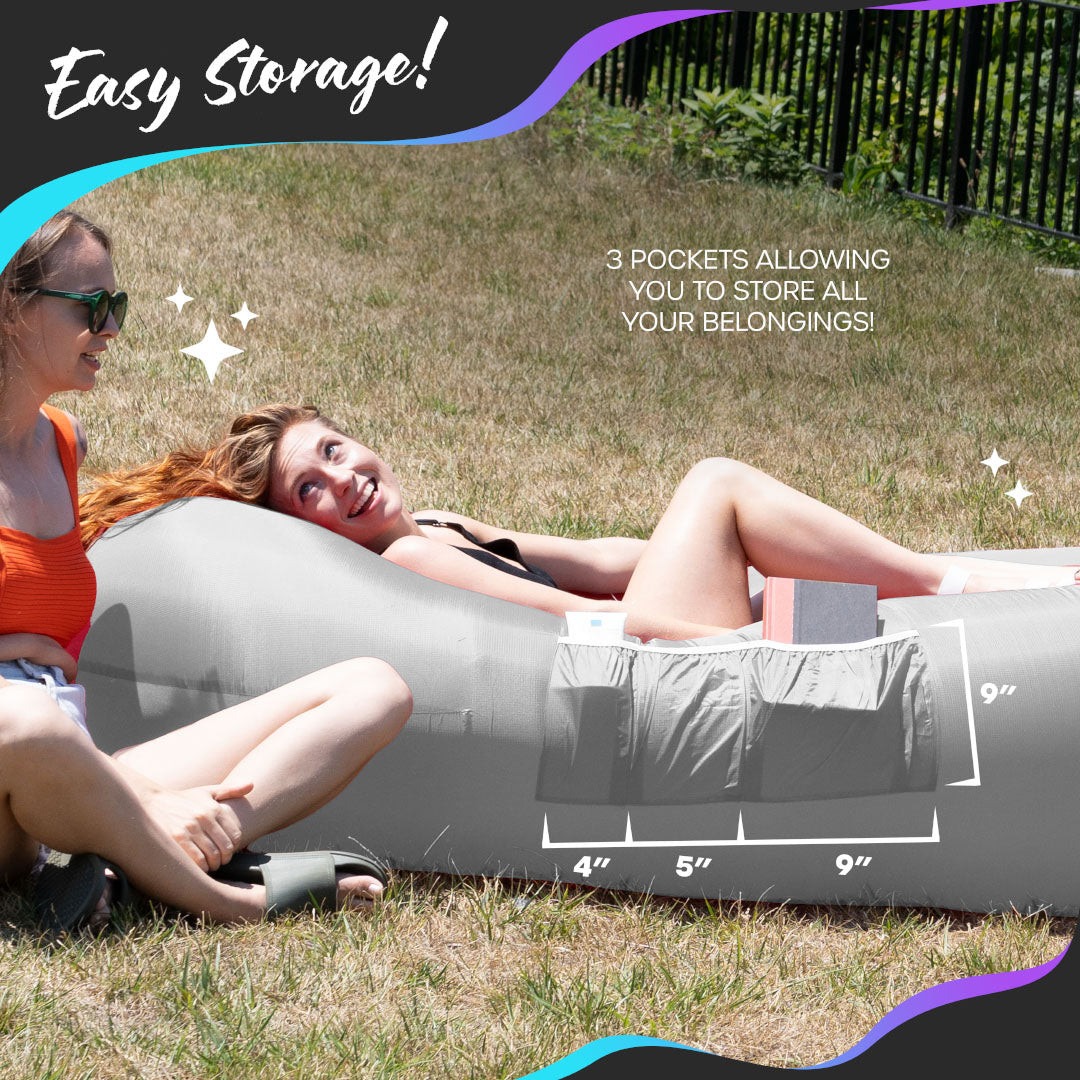 Inflatable Loungers - Lavender/Gray - 2 Pack