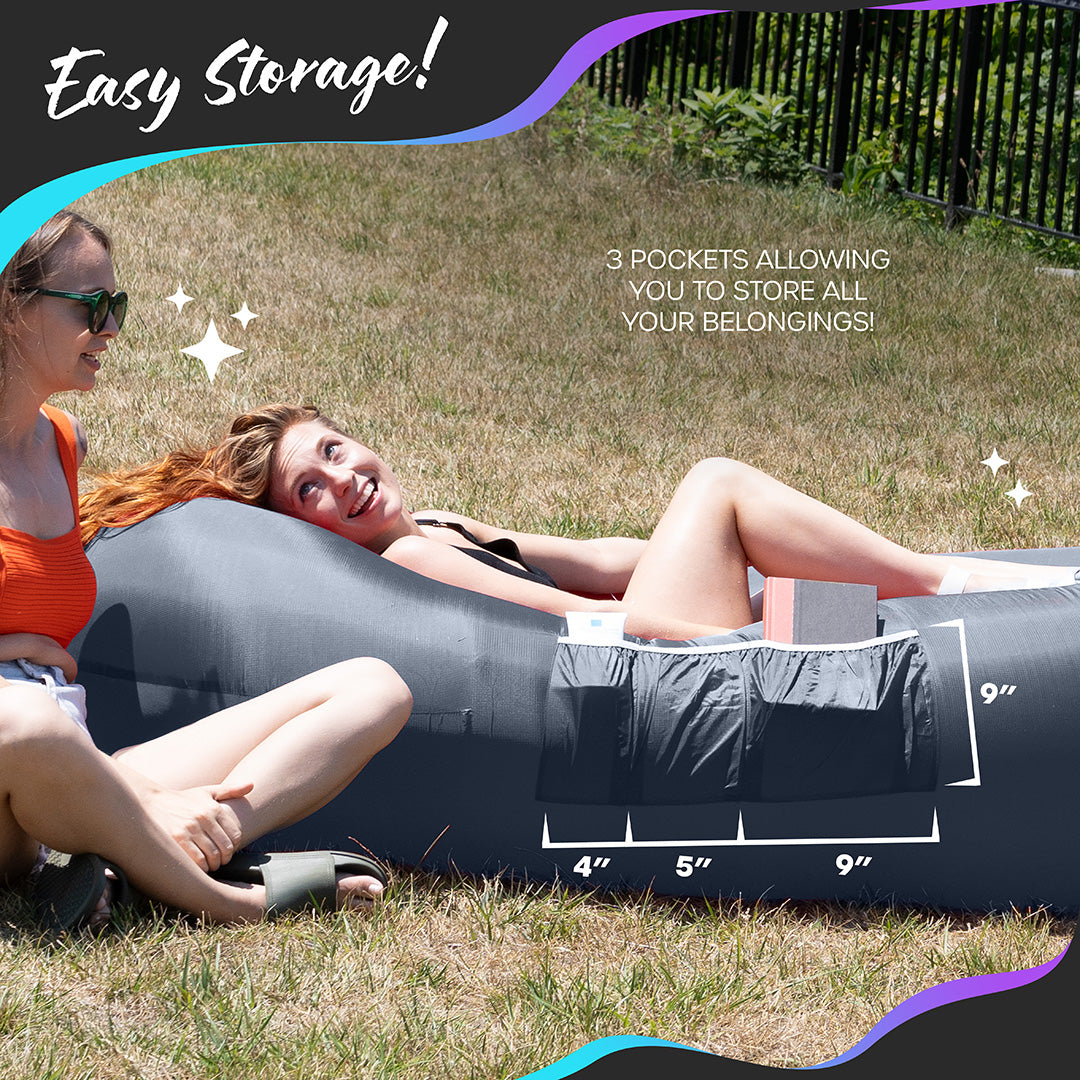 Inflatable Lounger - Navy - 1 Pack