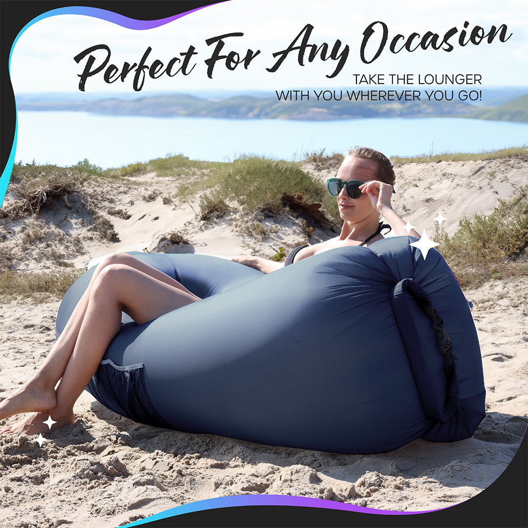 Inflatable Lounger - Navy - 1 Pack