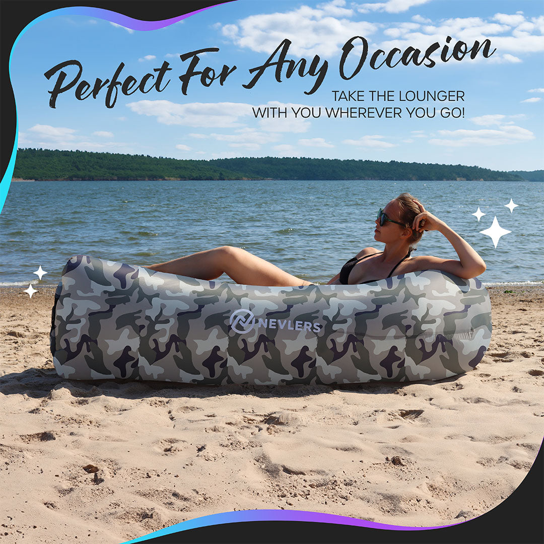 Inflatable Lounger - Gray Camo - 1 Pack