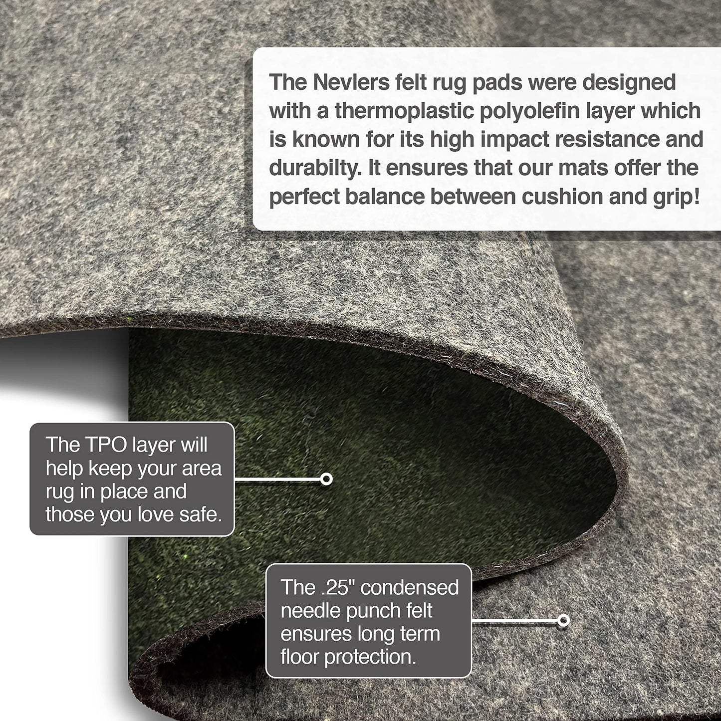 Non-Slip Rug Pad - Rubber & Felt
