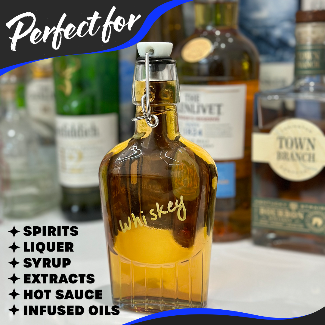 8.5 oz Swing Top Glass Flasks