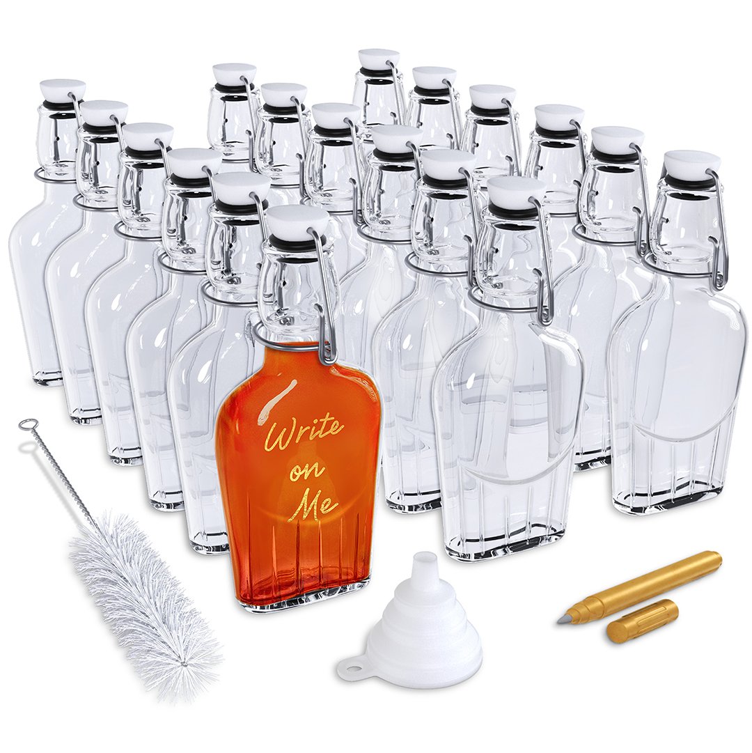 8.5 oz Swing Top Glass Flasks