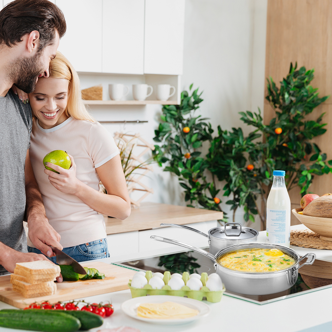 Stainless Steel Pots & Pans | Stainless Steel Lids - 15 PCS
