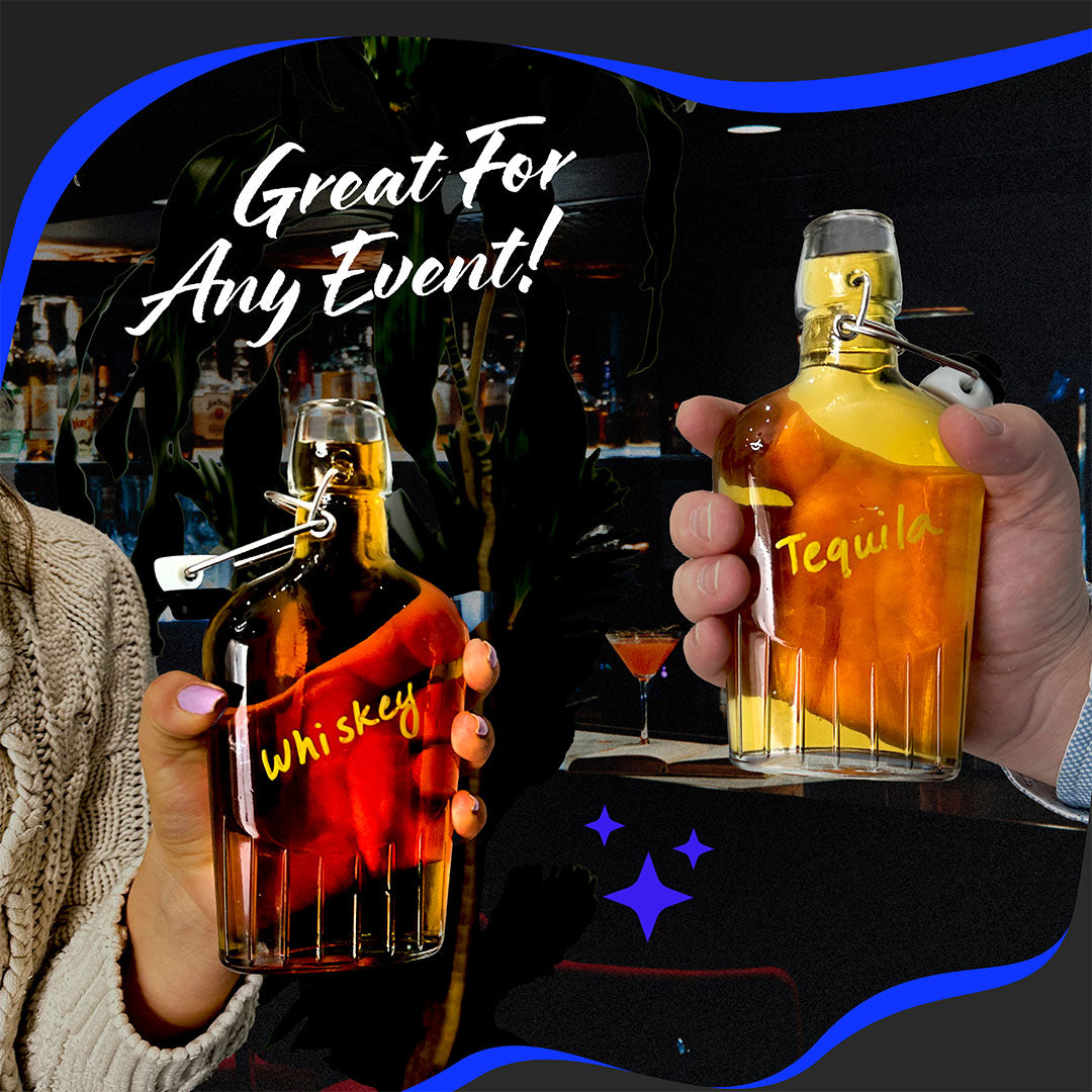 8.5 oz Swing Top Glass Flasks