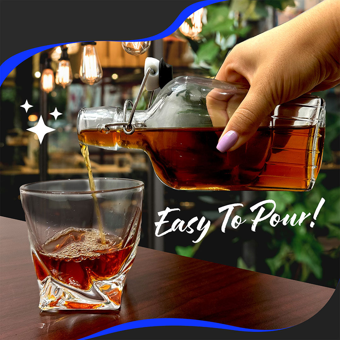 8.5 oz Swing Top Glass Flasks