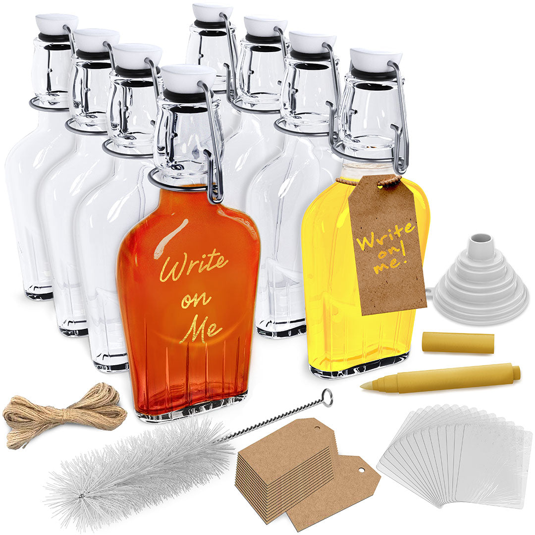 8.5 oz Swing Top Glass Flasks