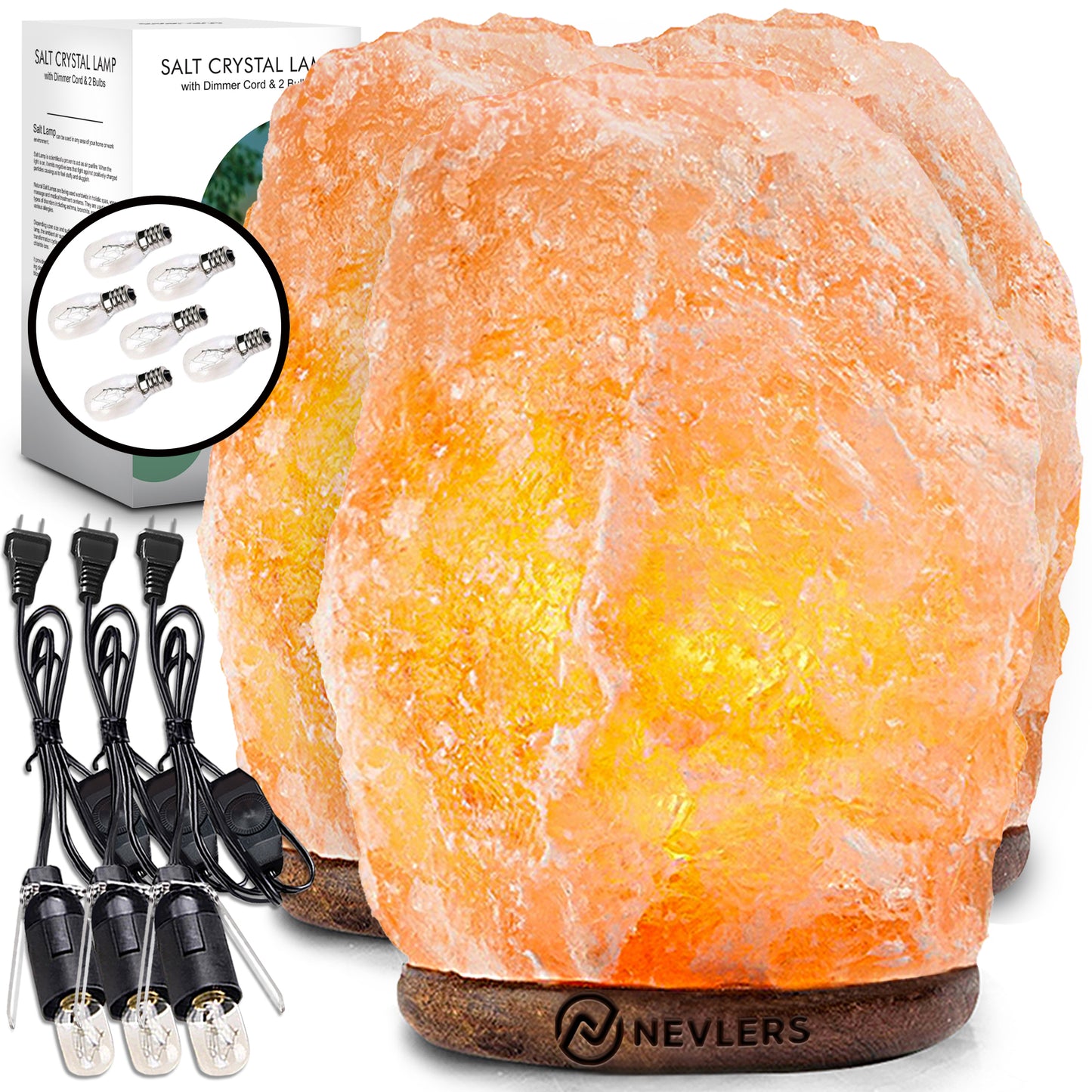 Himalayan Salt Lamp With Dimmer | Natural Shape - 3 Pack
