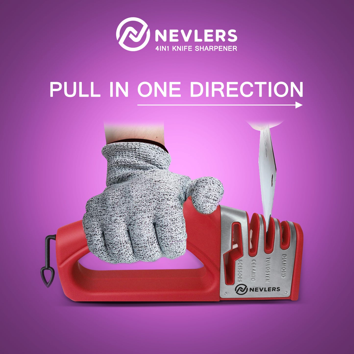 4 IN 1 Knife Sharpener & Gloves