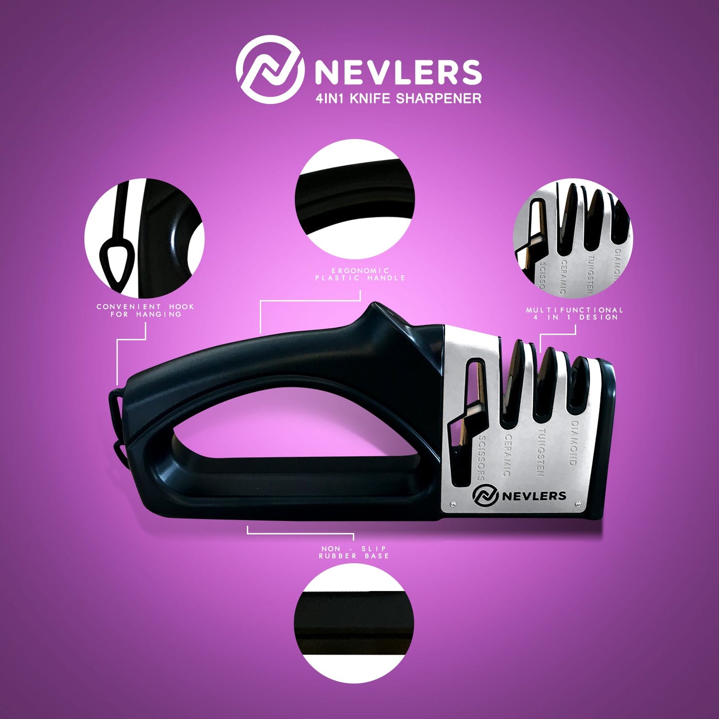 4 IN 1 Knife Sharpener & Gloves