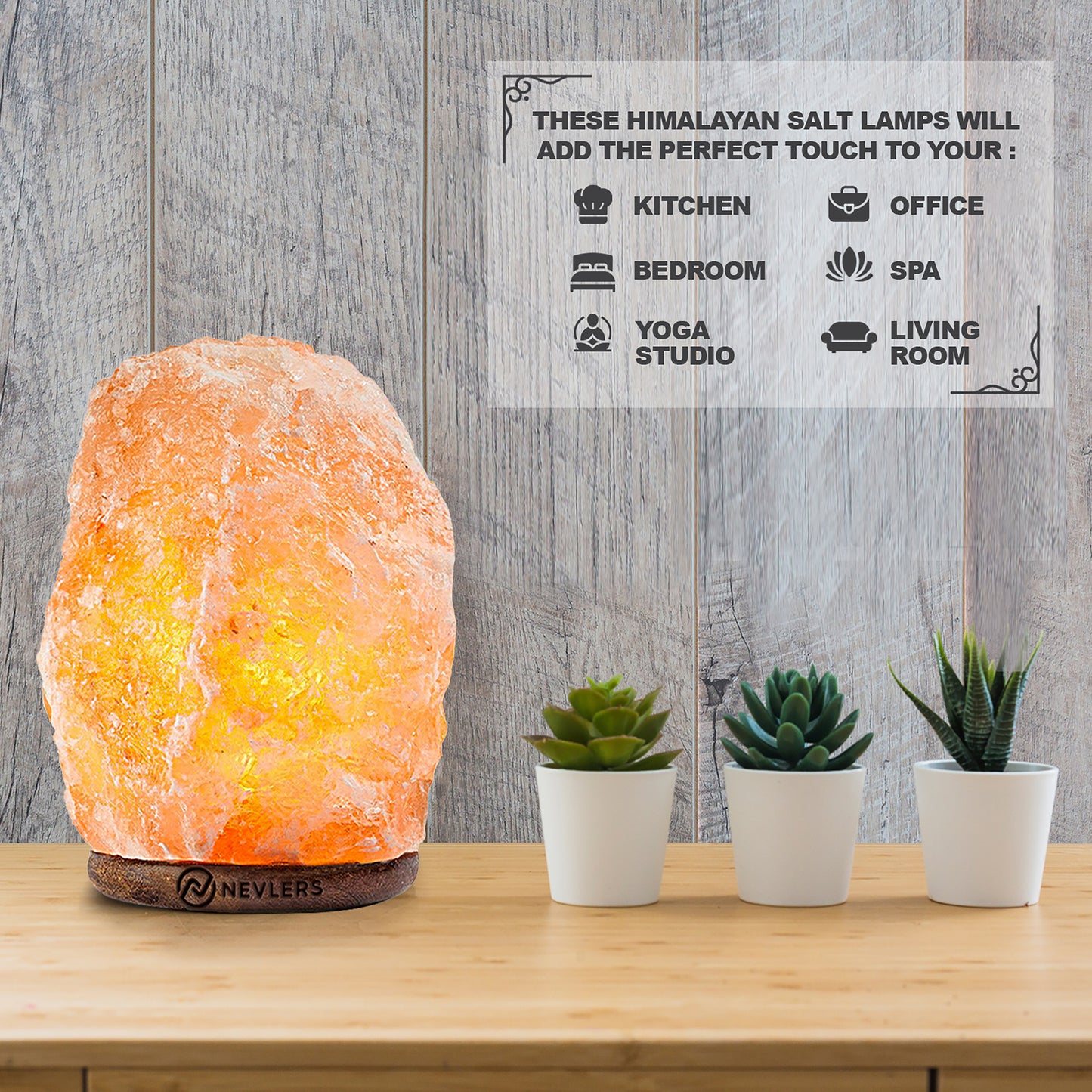 Himalayan Salt Lamp With Dimmer | Natural Shape - 3 Pack