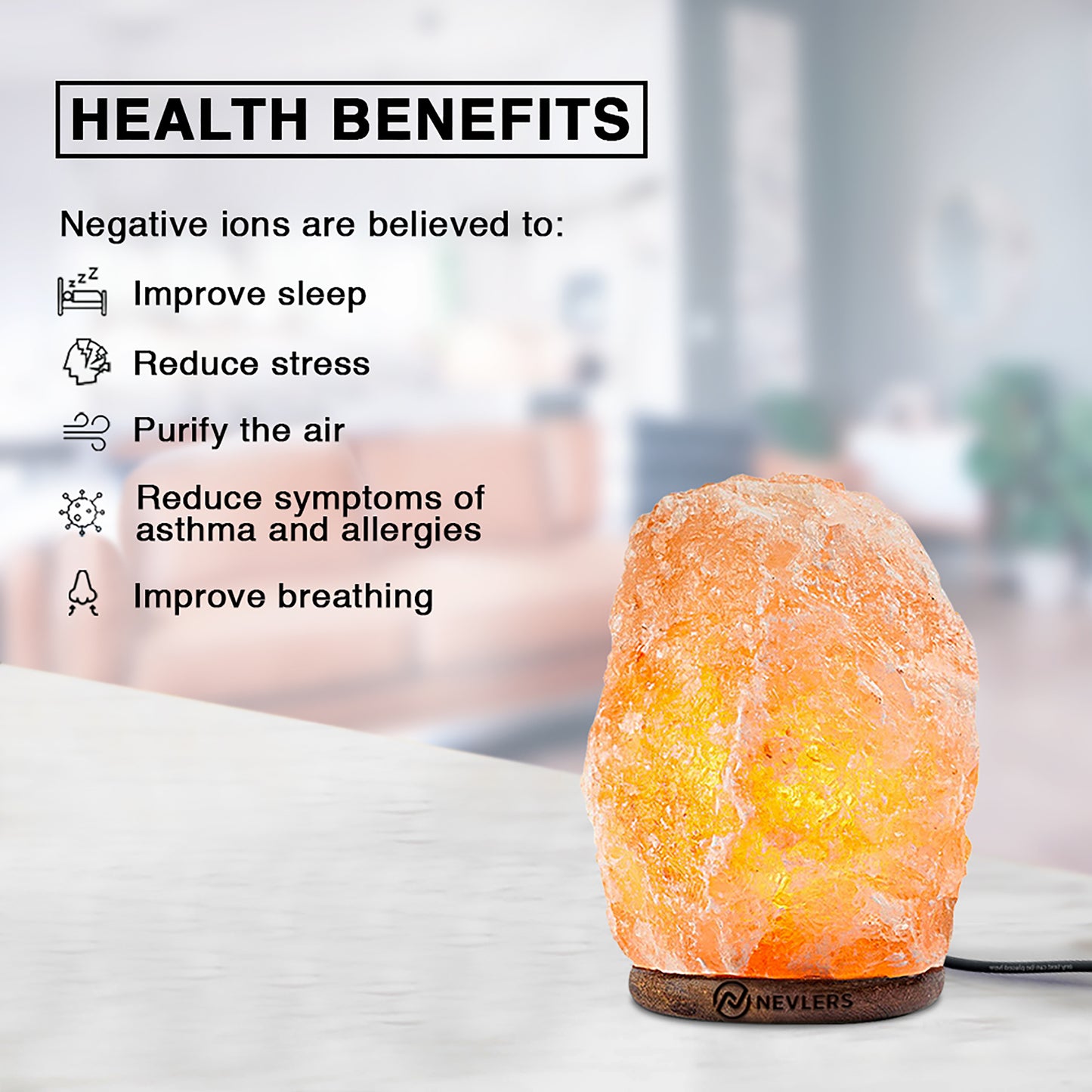 Himalayan Salt Lamp With Dimmer | Natural Shape - 3 Pack