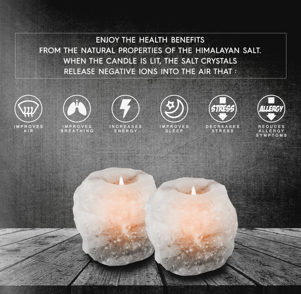 Himalayan Salt Tea Light Holders 2 Pack White Nevlers 7973