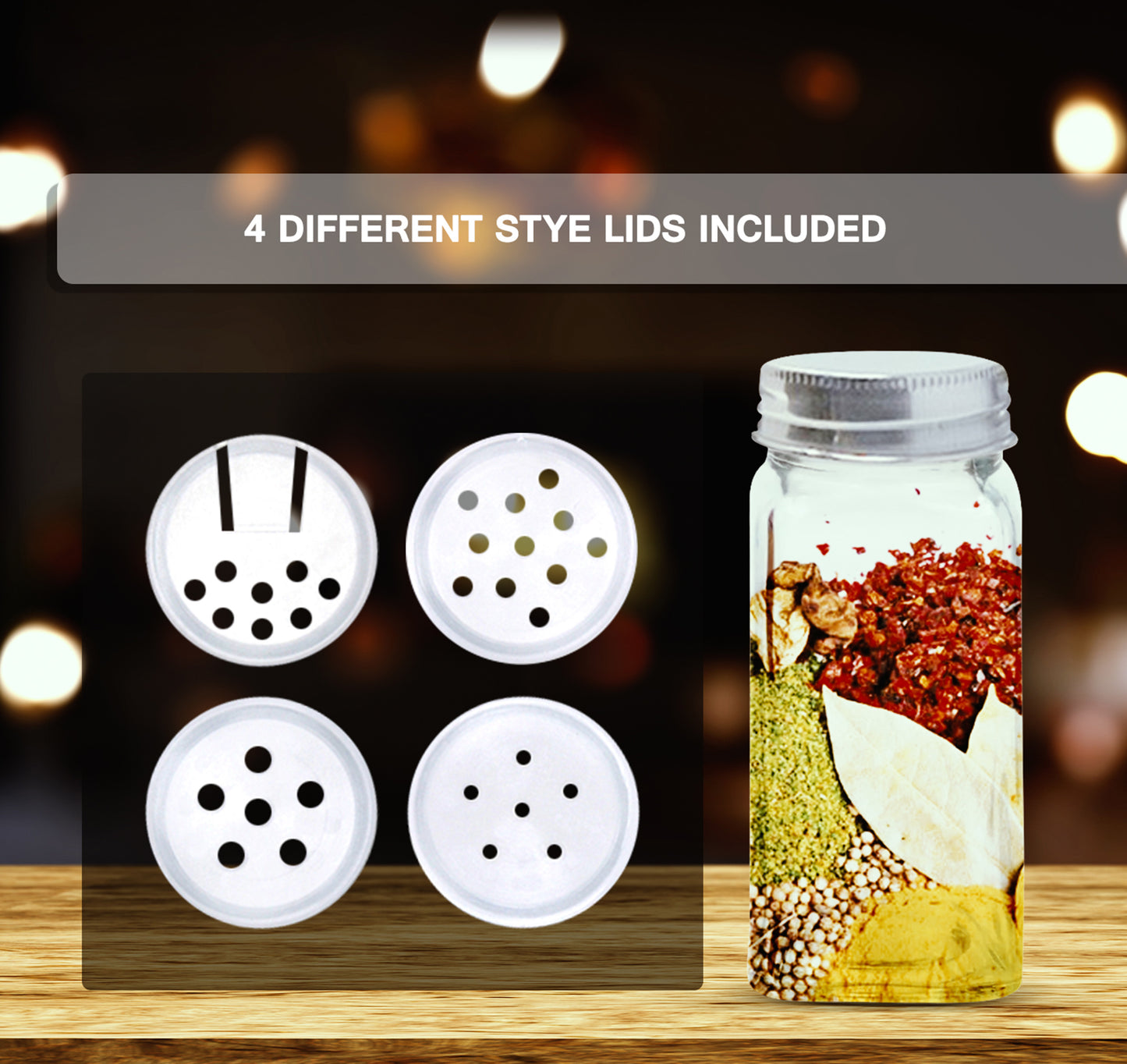 Glass Spice Jars - 4 Oz - 24 PCS