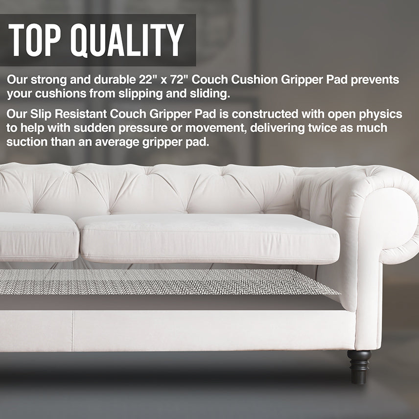 Nevlers 22" x 72" Couch Cushion Non Slip Grip Mats | Prevent Cushions from Sliding Out of Place