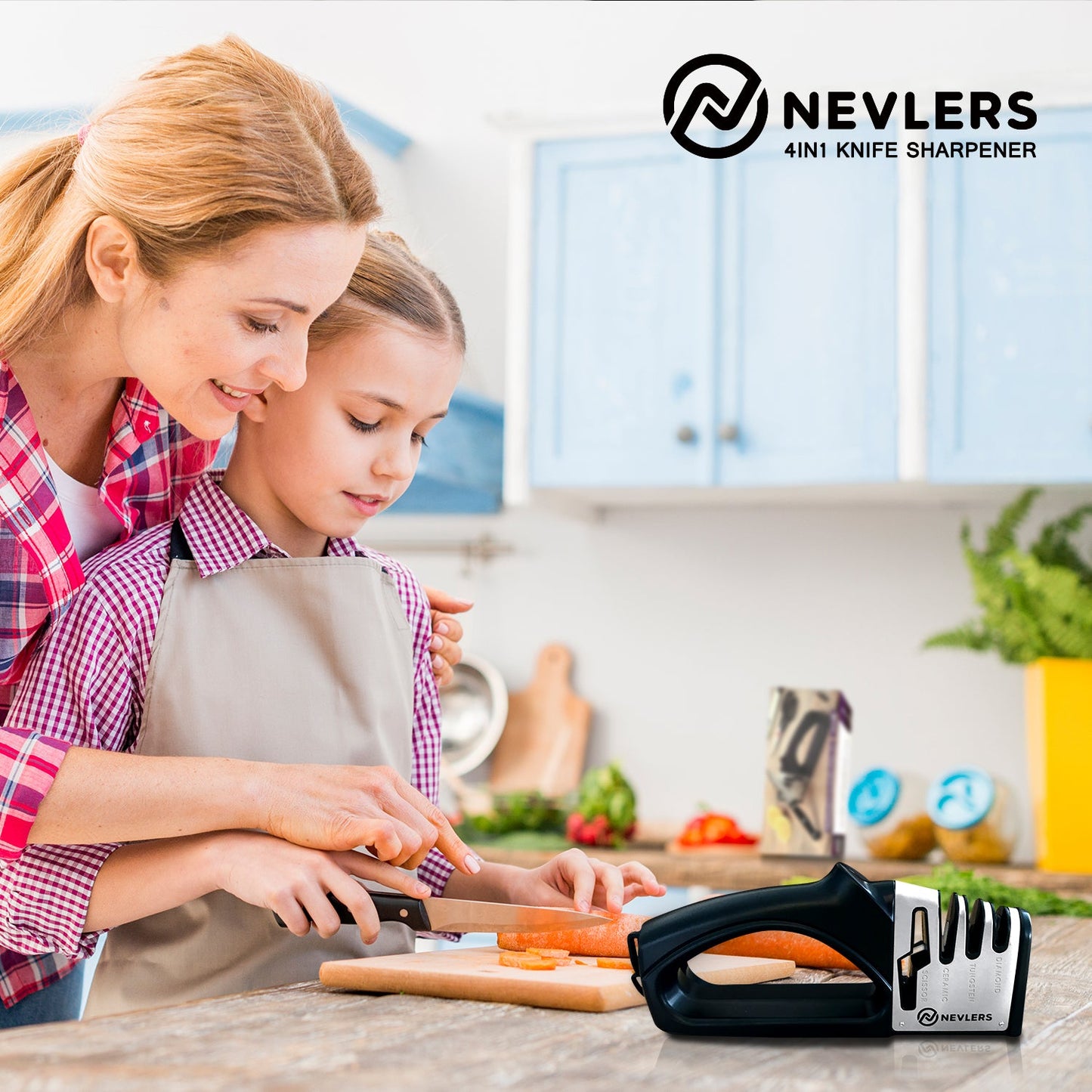 4 IN 1 Knife Sharpener & Gloves