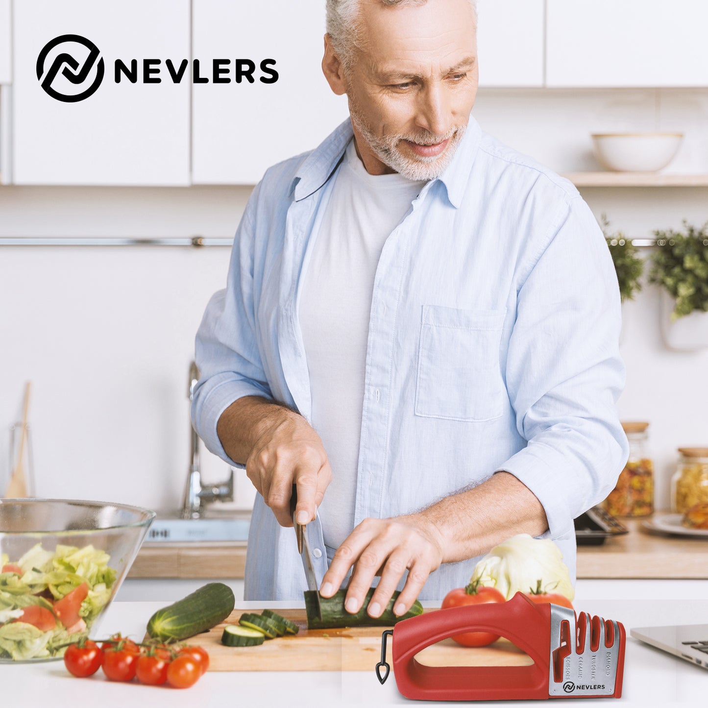 4 IN 1 Knife Sharpener & Gloves