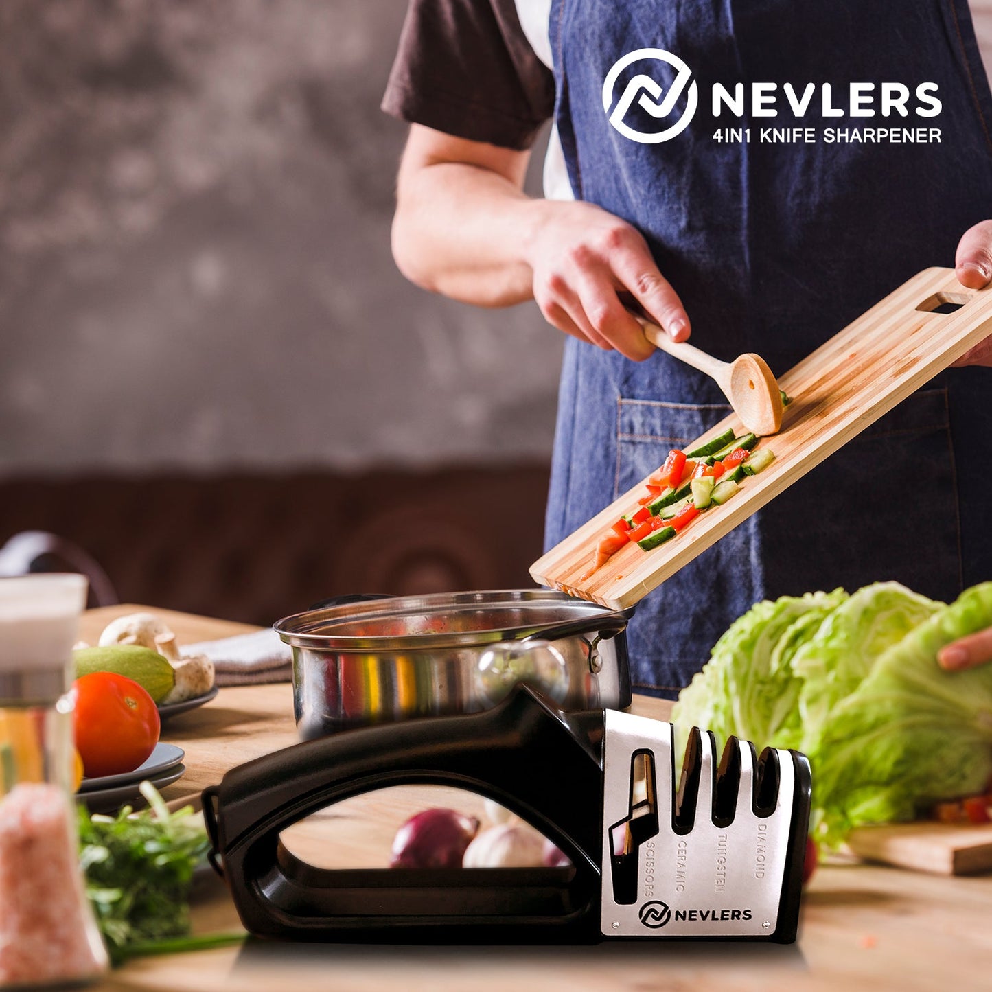 4 IN 1 Knife Sharpener & Gloves