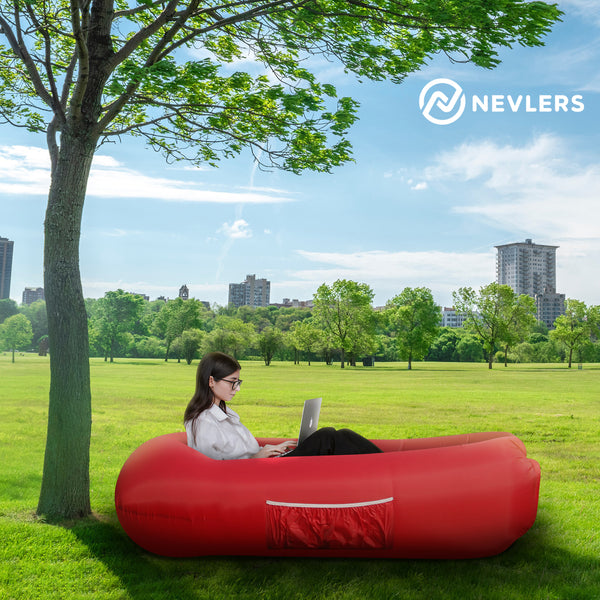 Inflatable Lounger - Red - 1 Pack - Nevlers