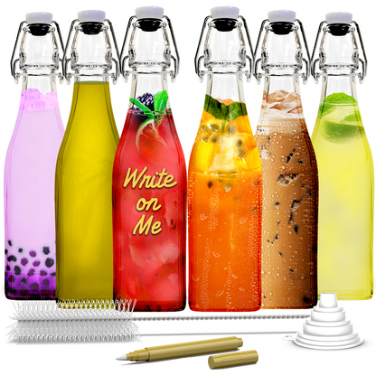 Swing Top Glass Bottles | Square Shape