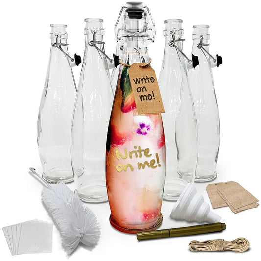 Swing Top Glass Bottle Sets | Teardrop Shape