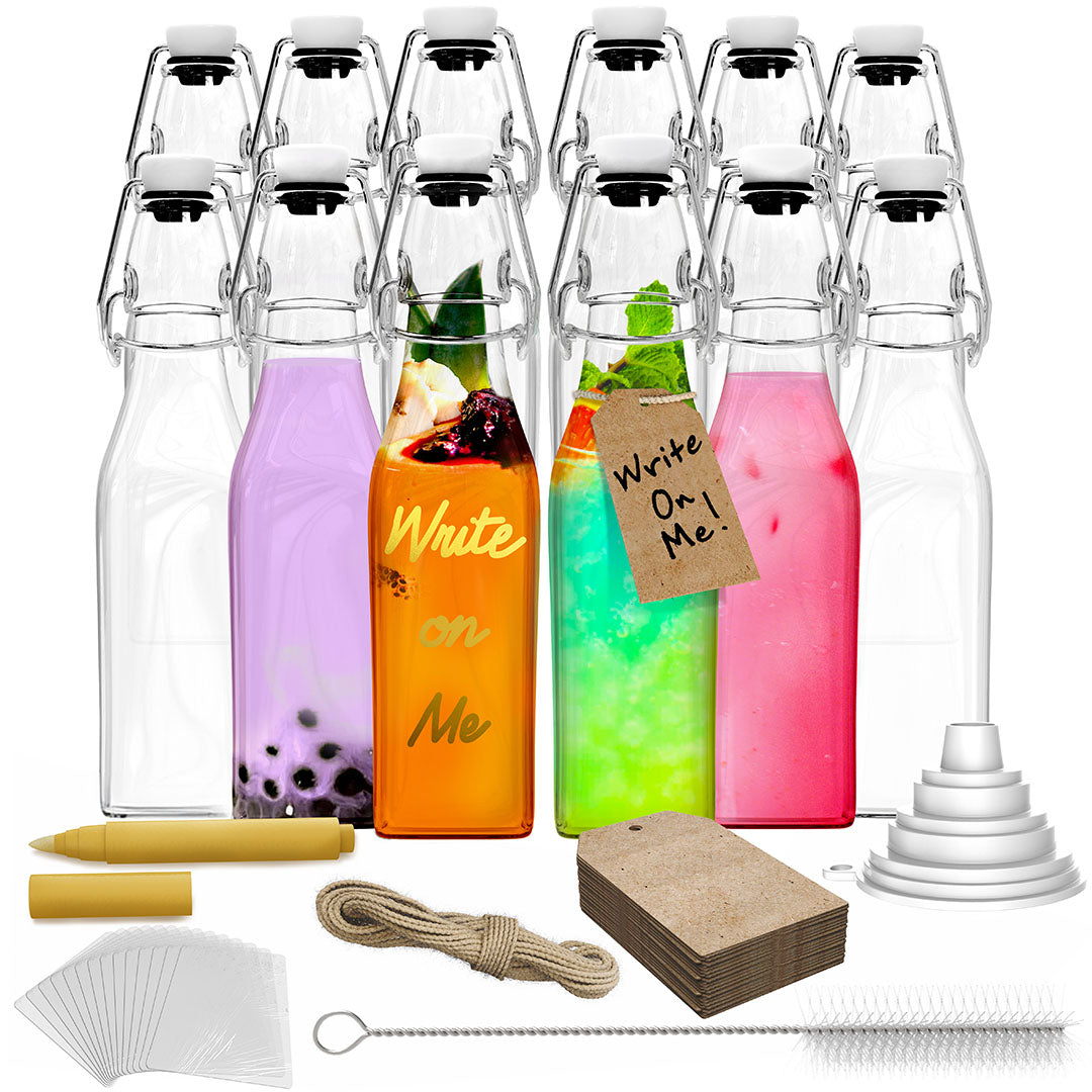 Swing Top Glass Bottles | Square Shape