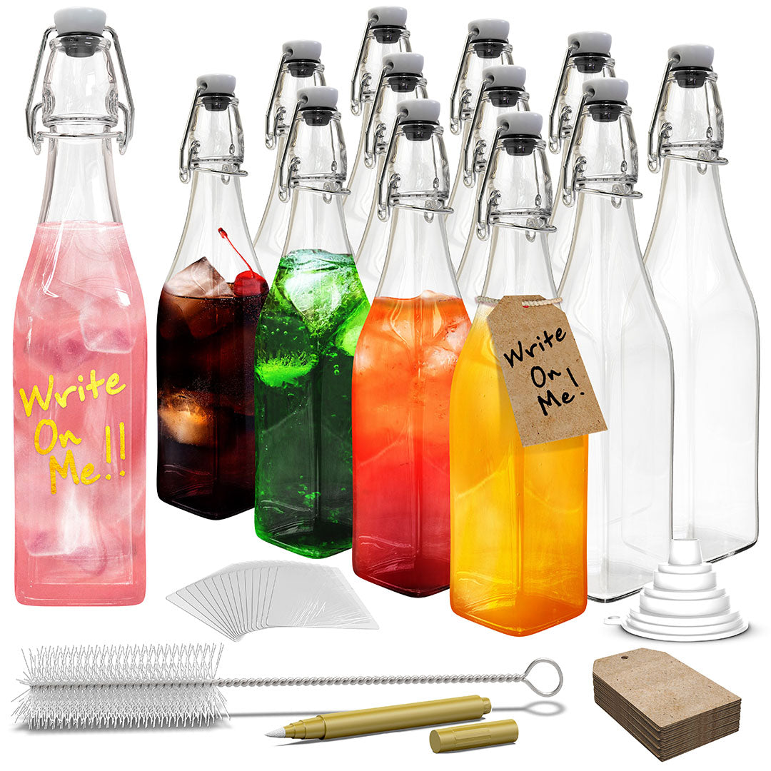 Swing Top Glass Bottles | Square Shape
