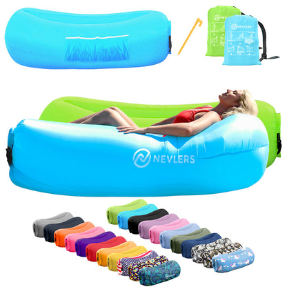 Inflatable Loungers - Blue/Green - 2 Pack