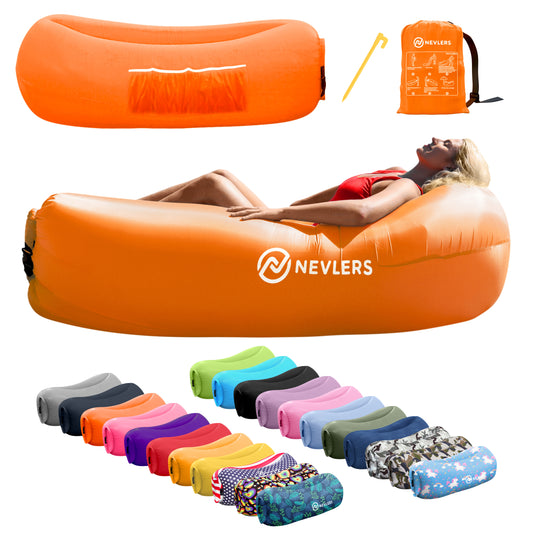 Inflatable Lounger - Orange - 1 Pack