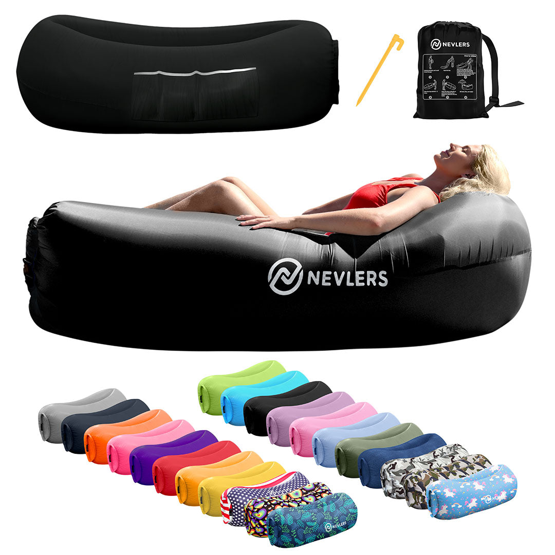 Inflatable Lounger - Black - 1 Pack