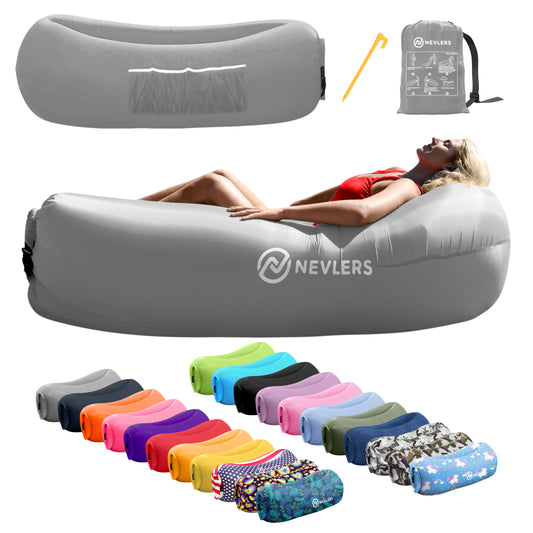 Inflatable Lounger - Gray - 1 pack