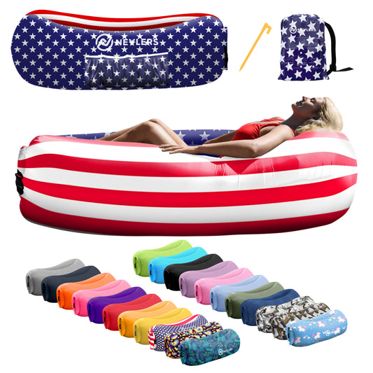 Inflatable Lounger - American Flag - 1 pack