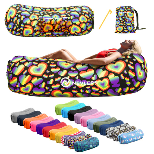 Inflatable Lounger - Rainbow Heart - 1 pack