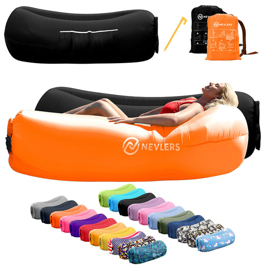 Inflatable Loungers - Orange/Black - 2 Pack