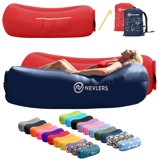 Inflatable Loungers - Navy/Red - 2 Pack